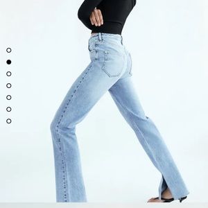 Zara Slim Flared Slitted High Rise